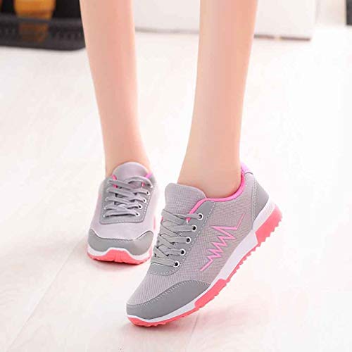 Zapatillas de Deporte Respirable para Correr Deportes Zapatos Running Cojines de Aire Calzado Mecedora Net para Estudiante Volar Zapatos Deportivas de Mujer Gimnasia Ligero Sneakers Atletismo riou