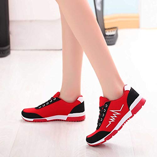 Zapatillas de Deporte Respirable para Correr Deportes Zapatos Running Cojines de Aire Calzado Mecedora Net para Estudiante Volar Zapatos Deportivas de Mujer Gimnasia Ligero Sneakers Atletismo riou