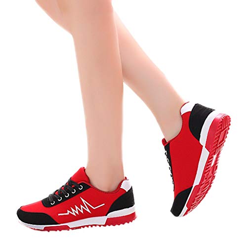 Zapatillas de Deporte Respirable para Correr Deportes Zapatos Running Cojines de Aire Calzado Mecedora Net para Estudiante Volar Zapatos Deportivas de Mujer Gimnasia Ligero Sneakers Atletismo riou