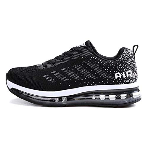 Zapatillas de Deportes Hombre Mujer Zapatos Deportivos Aire Libre para Correr Calzado Sneakers Gimnasio Casual(833-BK38)