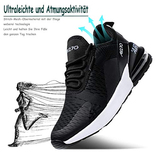 Zapatillas de Deportes Hombre Mujer Zapatos Deportivos Libre para Correr Calzado Sneakers Running 12BlackWhite37EU Zapatillas de Deportes Hombre Mujer Zapatos Deportivos Libre para Correr Calzado Sneakers Running 12BlackWhite37EU