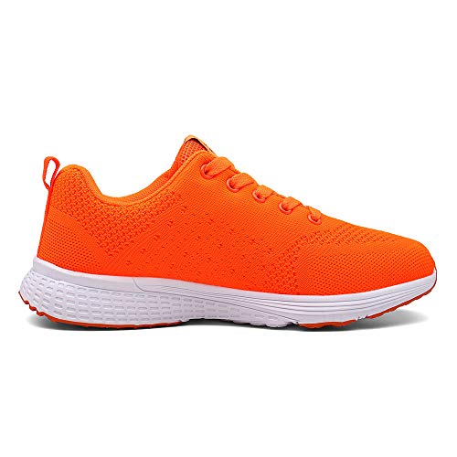 Zapatillas de Deportivos de Running para Mujer Gimnasia Ligero Sneakers Brillante Naranja 37