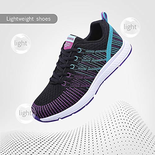 Zapatillas de Deportivos de Running para Mujer Gimnasia Ligero Sneakers Morado 39