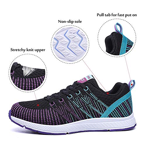 Zapatillas de Deportivos de Running para Mujer Gimnasia Ligero Sneakers Morado 39