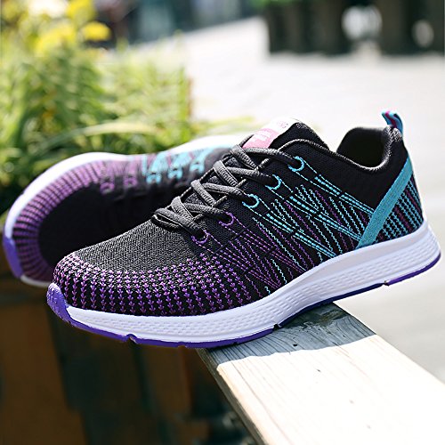 Zapatillas de Deportivos de Running para Mujer Gimnasia Ligero Sneakers Morado 39