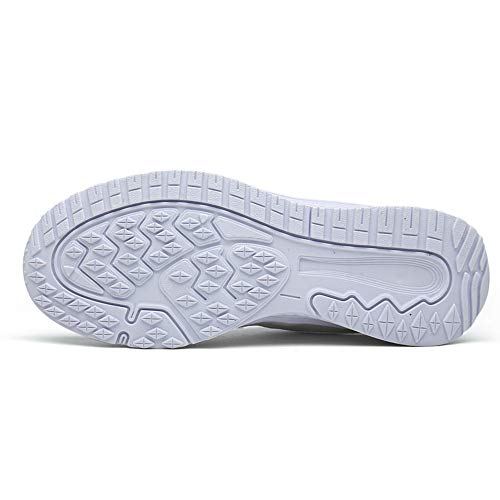 Zapatillas de Deportivos de Running para Mujer Gimnasia Ligero Sneakers Negro Azul Gris Blanco 35-40 Blanco 38