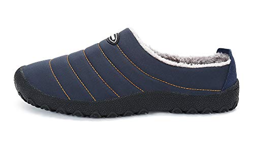 Zapatillas de Estar para Casa Hombre Mujer Invierno Calentitas Zapatillas de Deporte con Suela Antideslizante,Azul,41