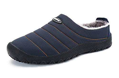 Zapatillas de Estar para Casa Hombre Mujer Invierno Calentitas Zapatillas de Deporte con Suela Antideslizante,Azul,41