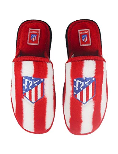 Zapatillas de Estar por casa con Licencia Oficial de Equipos de Futbol Atlético De Madrid - Color - Rojo, Talla - 40