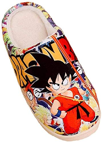 Zapatillas de Estar por Casa Felpa Japonesas Lindas de Anime para Hombres y Mujer de Otoño e Invierno Zapatos Casuales Cálidos Antideslizantes Caseros Dragon Ball-(Mujer42-44/Hombre41-43.5) EU 290