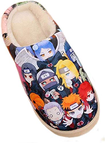Zapatillas de Estar por Casa Felpa Japonesas Lindas de Anime para Hombres y Mujer de Otoño e Invierno Zapatos Casuales Cálidos Antideslizantes Caseros Naruto-(Mujer42-44/Hombre41-43.5) EU 290
