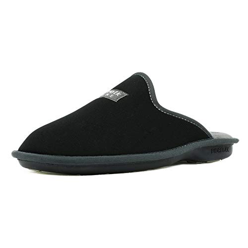 Zapatillas de Estar por casa Hombre/Mujer. Slippers para Verano e Invierno/Pantuflas cómodas, Resistentes, Transpirables y de Interior Suave. Suela de Goma Antideslizante (42 EU, Negro)