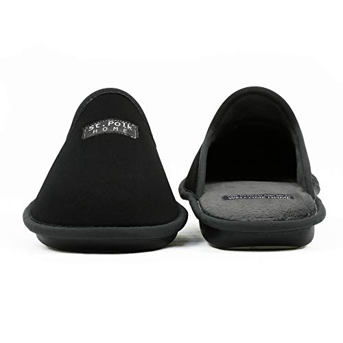 Zapatillas de Estar por casa Hombre/Mujer. Slippers para Verano e Invierno/Pantuflas cómodas, Resistentes, Transpirables y de Interior Suave. Suela de Goma Antideslizante (42 EU, Negro)