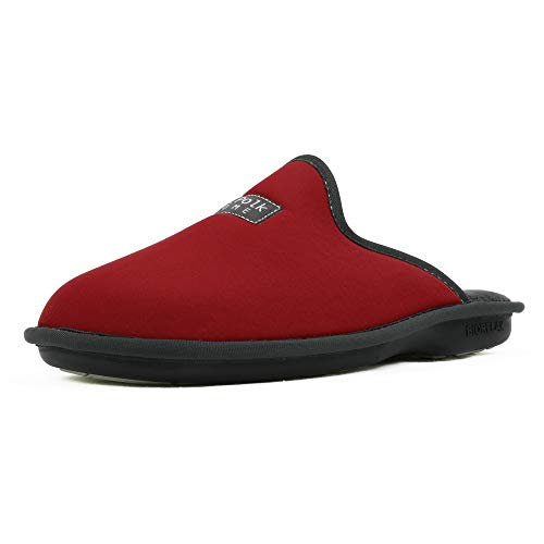 Zapatillas de Estar por casa Hombre/Mujer. Slippers para Verano e Invierno/Pantuflas cómodas, Resistentes, Transpirables y de Interior Suave. Suela de Goma Antideslizante (43 EU, Granate)