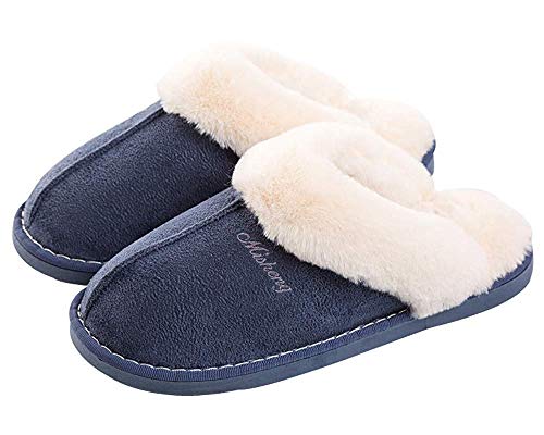 Zapatillas de Estar por Hombre/Mujer Fluff Pantuflas casa Invierno Antideslizantes Cálido Slippers Confortables Zapatos Interior/al Aire Libre