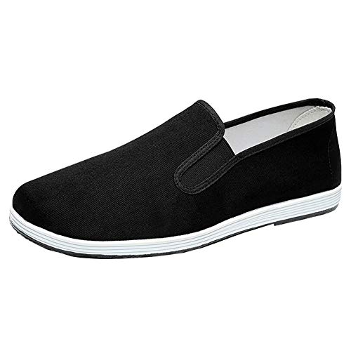 Zapatillas de Estilo Chino Kung Fu Artes Marciales Zapatos Tai Chi Suela de Goma Unisex Negro Tamaño EU 44