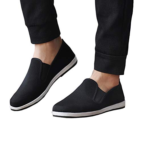 Zapatillas de Estilo Chino Kung Fu Artes Marciales Zapatos Tai Chi Suela de Goma Unisex Negro Tamaño EU 44