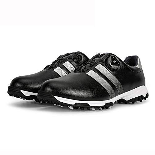 Zapatillas de golf para hombre, zapatillas de golf con tachuelas laterales antideslizantes, zapatillas de deporte con cordones giratorios, zapatillas de entrenamiento de golf, zapatillas para camina