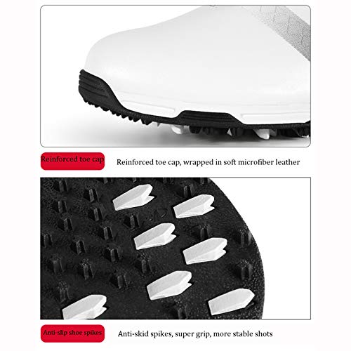 Zapatillas de golf para hombre, zapatillas de golf con tachuelas laterales antideslizantes, zapatillas de deporte con cordones giratorios, zapatillas de entrenamiento de golf, zapatillas para camina