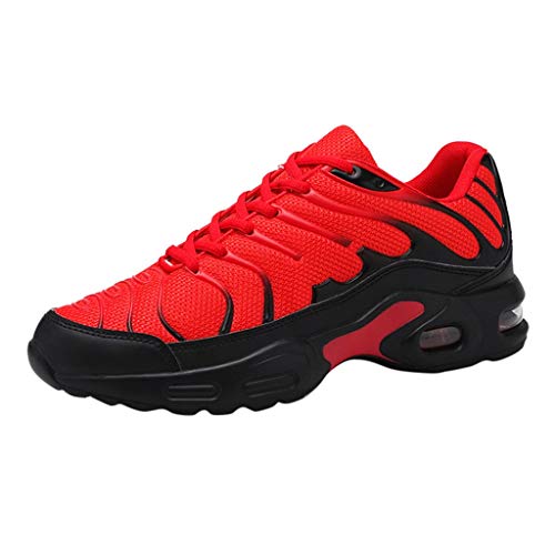 Zapatillas de Running Hombre Air Malla Zapatillas Deportivas de Alpinismo de Fondo Suave con Cordones Casual Zapatos Gimnasio Correr Sneakers 39-46 riou