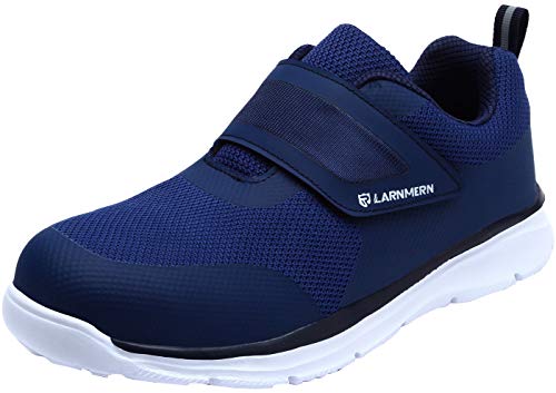 Zapatillas de Seguridad Hombre,LM180121 SBP Zapatos de Trabajo Mujer con Punta de Acero Ultra Liviano Reflectivo Transpirable 43 EU,Azul Blanco
