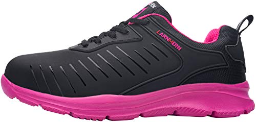 Zapatillas de Seguridad Mujer/Hombre DY-112, Zapatos de Trabajo con Punta de Acero Ultra Liviano Suave y cómodo Transpirable, Brillante Negro, 38 EU Zapatillas de Seguridad Mujer/Hombre DY-112, Zapatos de Trabajo con Punta de Acero Ultra Liviano Suave y cómodo Transpirable, Brillante Negro, 38 EU