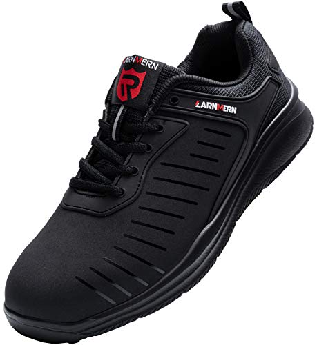 Zapatillas de Seguridad Mujer/Hombre DY-112, Zapatos de Trabajo con Punta de Acero Ultra Liviano Suave y cómodo Transpirable, Profundo Negro, 45 EU Zapatillas de Seguridad Mujer/Hombre DY-112, Zapatos de Trabajo con Punta de Acero Ultra Liviano Suave y cómodo Transpirable, Profundo Negro, 45 EU