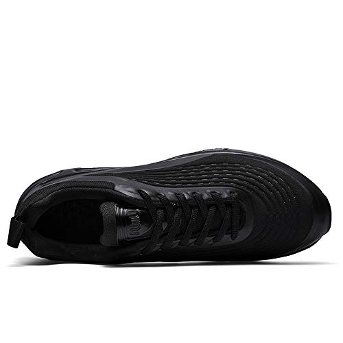 Zapatillas De Transporte De Aire De Amortiguador Para Hombre Air Trainers Lightness Jogging Gym Fitness Trainer Nuevos Zapatos Para Caminar Atlético,Negro,44