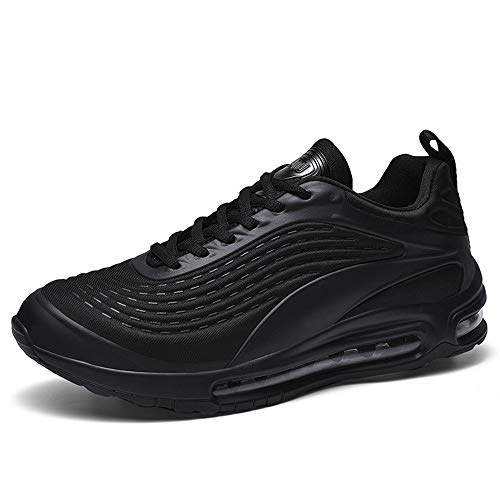 Zapatillas De Transporte De Aire De Amortiguador Para Hombre Air Trainers Lightness Jogging Gym Fitness Trainer Nuevos Zapatos Para Caminar Atlético,Negro,44