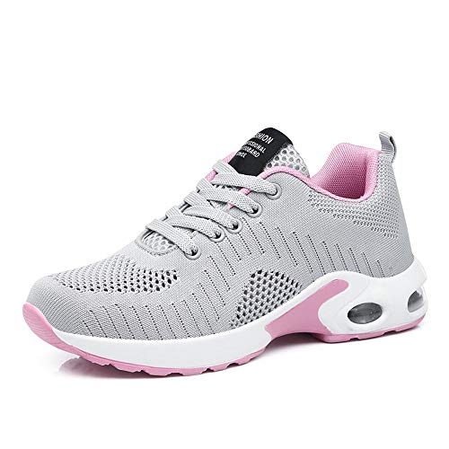 Zapatillas Deportivas de Mujer Air Cordones Zapatillas de Running Fitness Sneakers 4cm Gris 39 Zapatillas Deportivas de Mujer Air Cordones Zapatillas de Running Fitness Sneakers 4cm Gris 39