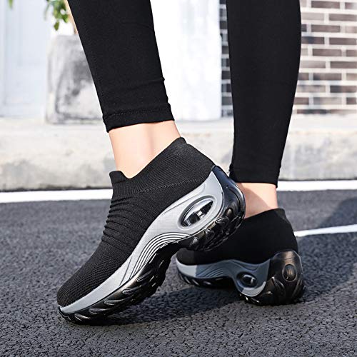 Zapatillas Deportivas de Mujer Gimnasio Zapatos Running Deportivos Fitness Correr Casual Ligero Comodos Respirable Negro Gris Morado 35-42 BK37 Zapatillas Deportivas de Mujer Gimnasio Zapatos Running Deportivos Fitness Correr Casual Ligero Comodos Respirable Negro Gris Morado 35-42 BK37
