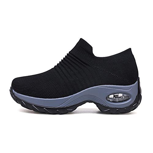 Zapatillas Deportivas de Mujer Gimnasio Zapatos Running Deportivos Fitness Correr Casual Ligero Comodos Respirable Negro Gris Morado 35-42 BK37 Zapatillas Deportivas de Mujer Gimnasio Zapatos Running Deportivos Fitness Correr Casual Ligero Comodos Respirable Negro Gris Morado 35-42 BK37
