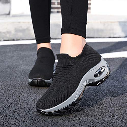 Zapatillas Deportivas de Mujer Gimnasio Zapatos Running Deportivos Fitness Correr Casual Ligero Comodos Respirable Negro Gris Morado 35-42 BK38 Zapatillas Deportivas de Mujer Gimnasio Zapatos Running Deportivos Fitness Correr Casual Ligero Comodos Respirable Negro Gris Morado 35-42 BK38