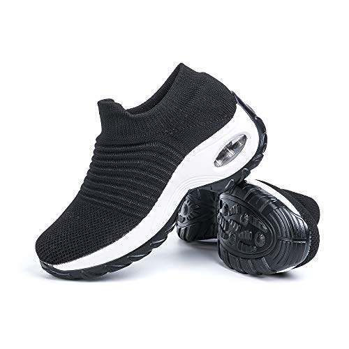 Zapatillas Deportivas de Mujer Zapatos Running Fitness Gym Outdoor Sneaker Casual Mesh Transpirable Comodas Calzado Negro-Blanca Talla 41 Zapatillas Deportivas de Mujer Zapatos Running Fitness Gym Outdoor Sneaker Casual Mesh Transpirable Comodas Calzado Negro-Blanca Talla 41