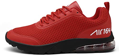Zapatillas Fitness Hombre Aire Libre y Gimnasio Deporte Sneakers Casual Transpirables Zapatos Rojo 45 EU