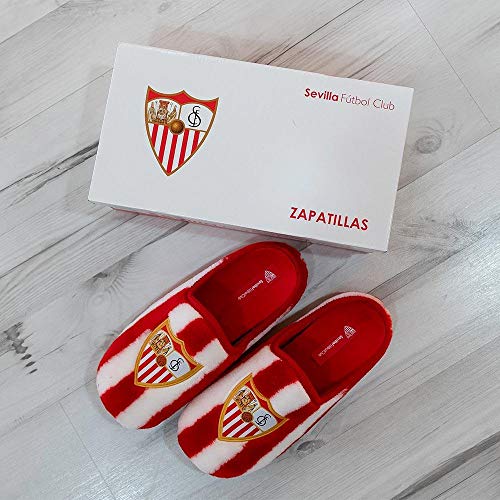 Zapatillas Oficiales Sevilla FC Rayas Zapatillas de Estar por casa Hombre Invierno Otoño - 44.5 EU