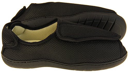 Zapatillas ortopédicas Footwear Studio con velcro ajustable para hombres, color Negro, talla 41/42 EU