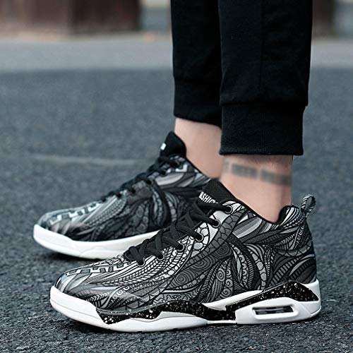 Zapatillas para Hombre - Zapatos Deportes Baloncesto Senderismo Running Andar Zapatos Amortiguadores de Colchón de Aire Sneakers Calzado 3D Pintadas(Negro B,38) Zapatillas para Hombre - Zapatos Deportes Baloncesto Senderismo Running Andar Zapatos Amortiguadores de Colchón de Aire Sneakers Calzado 3D Pintadas(Negro B,38)