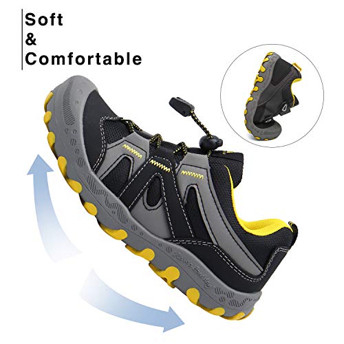 Zapatillas para Niños Zapatos Montaña Niño Calzado Trail para Chicos Respirable Zapatillas Trekking Infantil Negro 37 EU