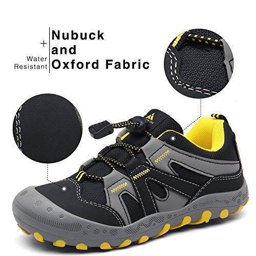 Zapatillas para Niños Zapatos Montaña Niño Calzado Trail para Chicos Respirable Zapatillas Trekking Infantil Negro 37 EU