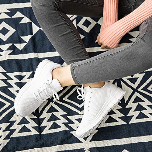 Zapatillas Running Hombre Zapatos Deportivos con Cordones Casuales Sneakers Sport Fitness Gym Outdoor Transpirable Comodas Calzado Blanco Talla 44 Zapatillas Running Hombre Zapatos Deportivos con Cordones Casuales Sneakers Sport Fitness Gym Outdoor Transpirable Comodas Calzado Blanco Talla 44