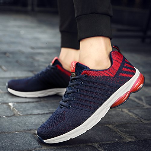 Zapatillas Running para Hombre Aire Libre y Deporte Transpirables Casual Zapatos Gimnasio Correr Sneakers Azul 42