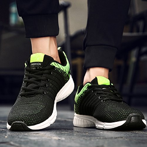 Zapatillas Running para Hombre Aire Libre y Deporte Transpirables Casual Zapatos Gimnasio Correr Sneakers Verde 43