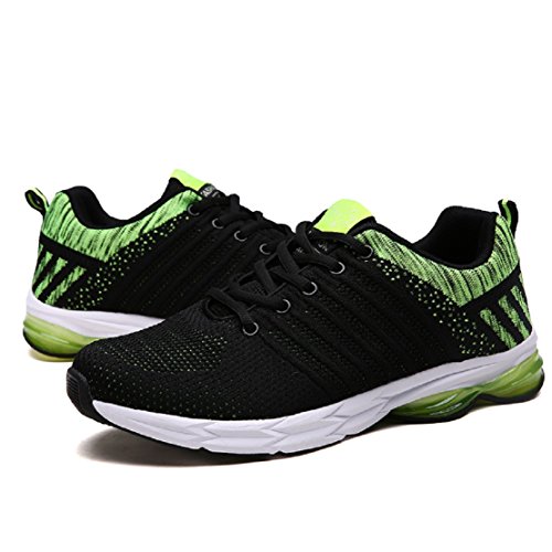 Zapatillas Running para Hombre Aire Libre y Deporte Transpirables Casual Zapatos Gimnasio Correr Sneakers Verde 43