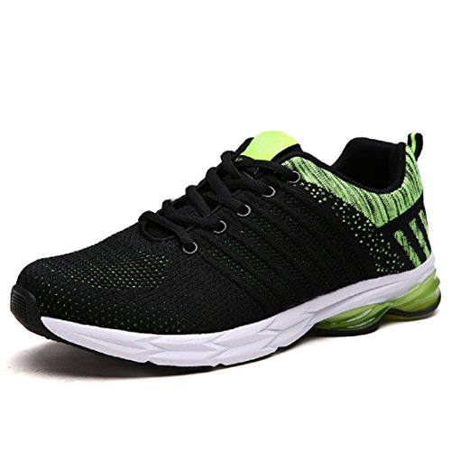 Zapatillas Running para Hombre Aire Libre y Deporte Transpirables Casual Zapatos Gimnasio Correr Sneakers Verde 43