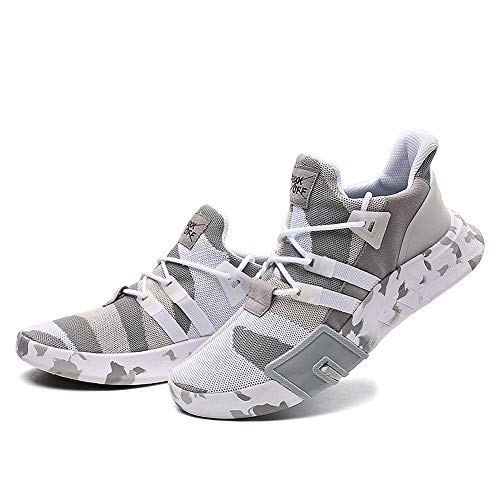 Zapatillas Running para Hombre Aire Libre y Deporte Transpirables Ligeras Zapatos Gimnasio Correr Malla Sneakers Casual Comodas Deportivas Zapatos competitivos Blanco riou