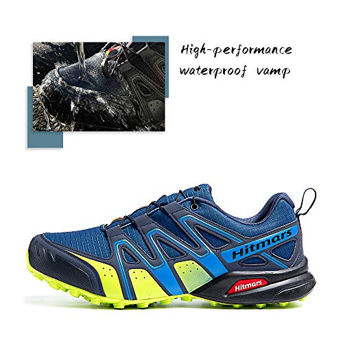 Zapatillas Trail Running Hombre Mujer Impermeables Zapatos Trekking Ligero Botas Senderismo Bajos Multideporte A Azul Talla EU 43