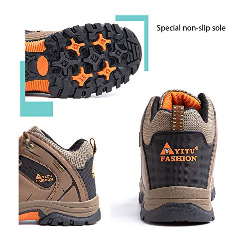 Zapatillas Trekking Hombre Antideslizantes Zapatos de Senderismo Transpirable Botas Montaña Bajas al Aire Libre 4 Marrón 40 EU