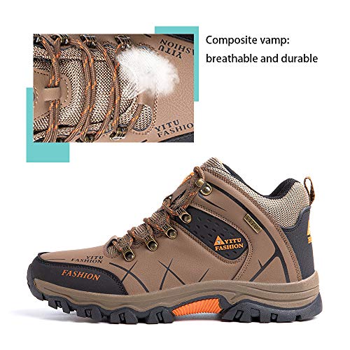 Zapatillas Trekking Hombre Antideslizantes Zapatos de Senderismo Transpirable Botas Montaña Bajas al Aire Libre 4 Marrón 40 EU