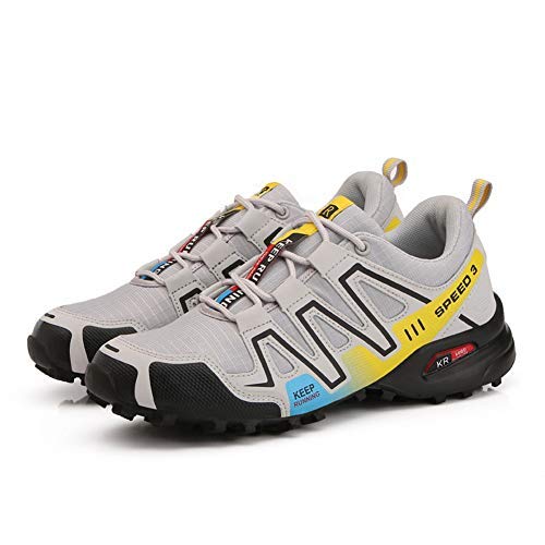 Zapatillas Trekking Hombre Zapatillas Senderismo Transpirable Antideslizante Al Aire Libre Zapatillas de Deporte Gris 44